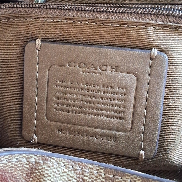 Coach Signature Sierra Drawstring Backpack Khaki/Saddle EUC main image 15